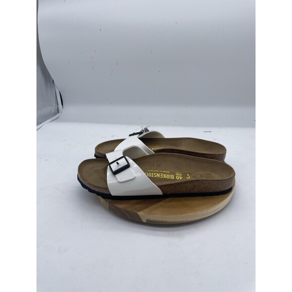 Birkenstock Madrid Sandals Womens 9 White Patent Leather Slide Made Germany - Picture 9 of 10